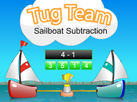 play Tug Team Sailboat Subtraction