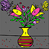 play Flowers In Vase Coloring