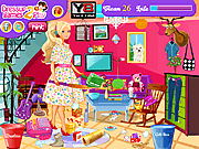 play Barbie Living Room Cleanup