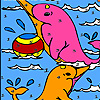 play Pink Ocean Dolphins Coloring