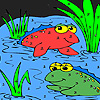 play Frog Friends In The Lake Coloring