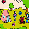 play Little Family At The Camp Coloring