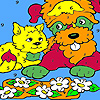 Puppy And Kitty Coloring