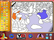 play Penguin Family Online Coloring Page