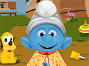 play Smurfs Baby Bathing