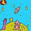 Naughty Aliens In The Space Coloring