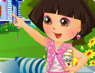 play Dora In Flower Garden Dressup