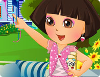 Dora In Flower Garden Dressup