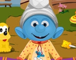 play Smurf Baby Bathing