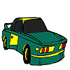 play Green Fast Car Coloring