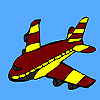 play Red Flying Airplane Coloring