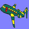 play Green Flying Airplane Coloring