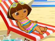 play Dora At Beach