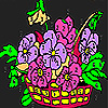 Flowers In A Basket Coloring