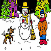 Dog And Winter Night Coloring