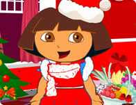 play Dora Christmas Dress Up