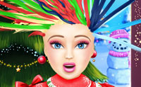 play Barbie Xmas Haircuts