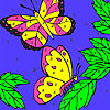 Leaves And Butterflies Coloring