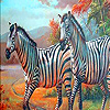 play Zebra Family In The Desert Puzzle