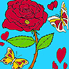play Love Butterflies In Rose Garden Coloring