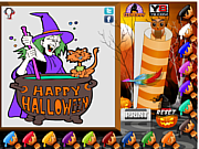play Halloween Witch Coloring Page