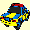play Blue Police Car Coloring