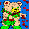 play Bear And Valentine Hearts Coloring