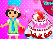 play Dora Valentine Day Cake