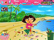 play Ecofreak Dora Cleaning Beach