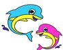 Funny Dolphins Coloring
