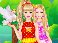 play Barbie Romantic Princess Dressup