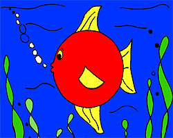 play Red Fat Fish Coloring