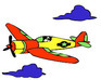 play Airplane And Clouds Coloring