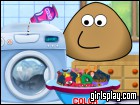 play Pou Washing Clothes