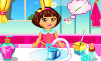 play Dora Baby Caring