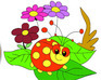 play Red Ladybug On The Leaf Coloring