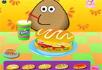 play Pou Cooking Hot Dog