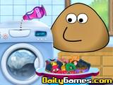 play Pou Washing Clothes