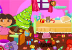 play Dora Christmas Room Clean