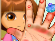 play Dora Hand Doctor Kissing