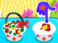 play Flower Basket Cupcake