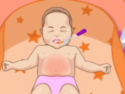 play Baby Stomach Upset Kissing