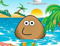 play Pou At The Beach