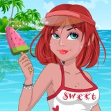 play Cute Girl On The Beach