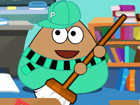 play Pou Classroom Clean