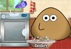 play Pou Washing Dishes