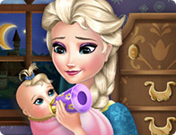 play Elsa Frozen Baby Feeding