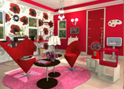 play Candy Rooms Escape 15:Crimson Red Modern