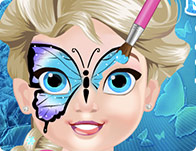 play Baby Elsa Butterfly Face Art