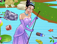 play Princess Tiana Pond Cleaning